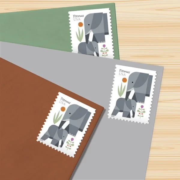 Forever Stamps 2022 Elephants – Nature Series, First-Class Postage