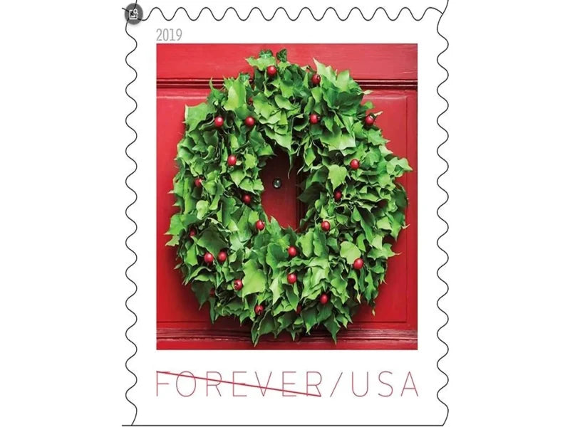 Forever Stamps 2019 Holiday Wreaths – Christmas, First-Class Postage