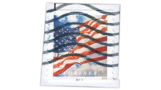 Tagging-omitted errors of U.S. 2024 Flags coil stamps discovered in mixture