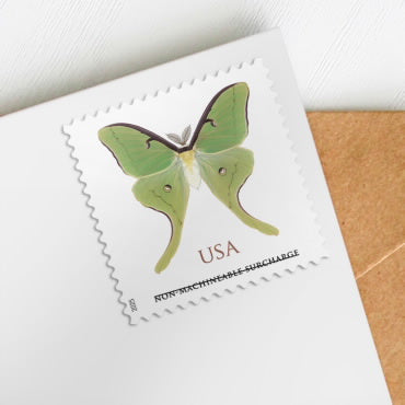 NOT Forever Stamp-Non-Machinable Surcharge $1.29 Stamps 2025 Luna Moth – Nature Series, First-Class Rate