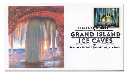 NOT Forever Stamp-Priority Mail Express Stamps 2020 Grand Island Ice Caves – Nature Series, $26.35 Postage