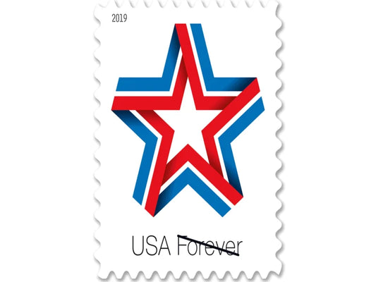 Forever Stamps 2019 Star Ribbon – Patriotic Symbol, First-Class Postage