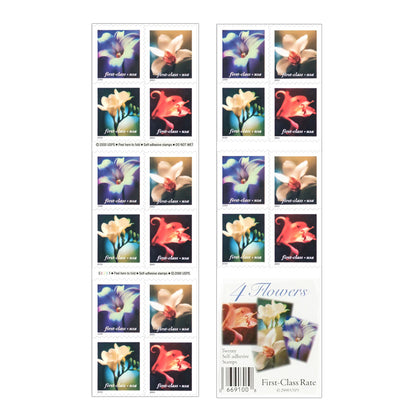 First Class Stamps 2000 Four Flowers – Nature Series, Fixed Rate Postage