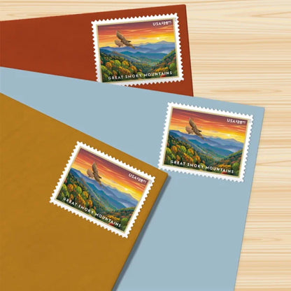 NOT Forever Stamp-2022 $28.75 Great Smoky Mountains Scenic Landscape, Priority Mail Express Rate