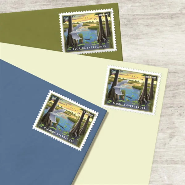 NOT Forever Stamp-Priority Mail $9.65 Stamps 2022 Florida Everglades – Scenic Landscape, Priority Mail Rate