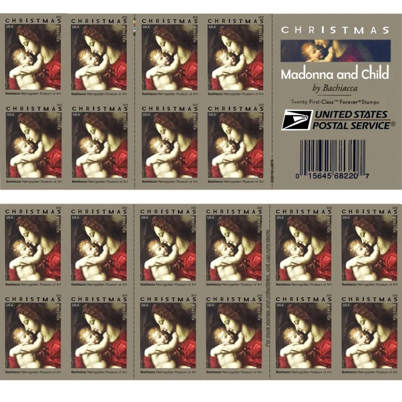 Forever Stamps 2018 Madonna and Child – Christmas Mail, First-Class Postage $19.99 – $149.99 This forever stamp features a detail of
