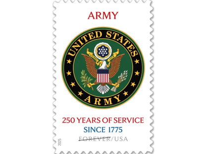 Forever Stamps 2025 Army – 250 Years of Service, Honor & Service, First-Class Postage