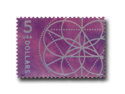 NOT Forever Stamp-First Class Stamps 2022 Floral Geometry – Art Collection, $5 Postage