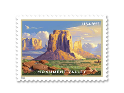 NOT Forever Stamp-Priority Mail $8.95 Stamps 2022 Monument Valley – Scenic Landscape, Priority Mail Rate