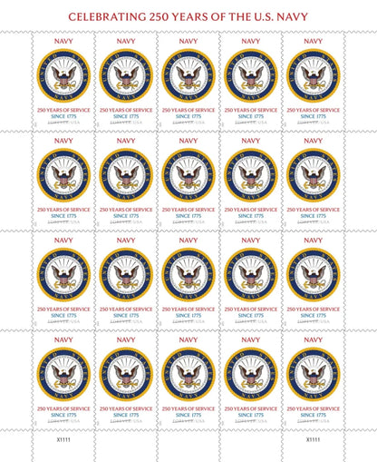 Forever Stamps 2025 Navy – 250 Years of Service, Honor & Service, First-Class Postage