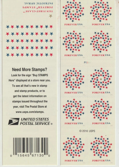 Forever Stamps 2016 Patriotic Spiral – National Pride, First-Class Postage