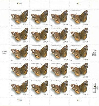 NOT Forever Stamp-First Class Stamps 2006 Common Buckeye Butterfly – Nature Series, 24¢ Postage