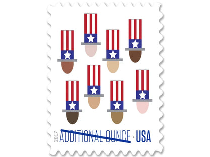 NOT Forever Stamp –Additional Ounce Stamps 2017 Uncle Sam’s Hat – Patriotic, First-Class Rate